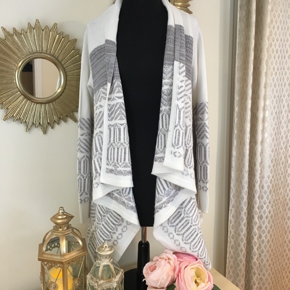 Merona Sweaters - White and gray cardigan